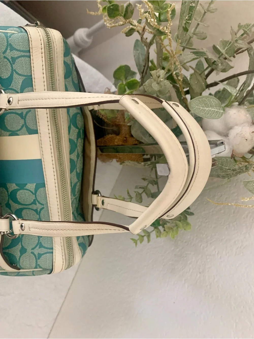 Coach Classic Signature Logo Satchel Purse & Wallet Set